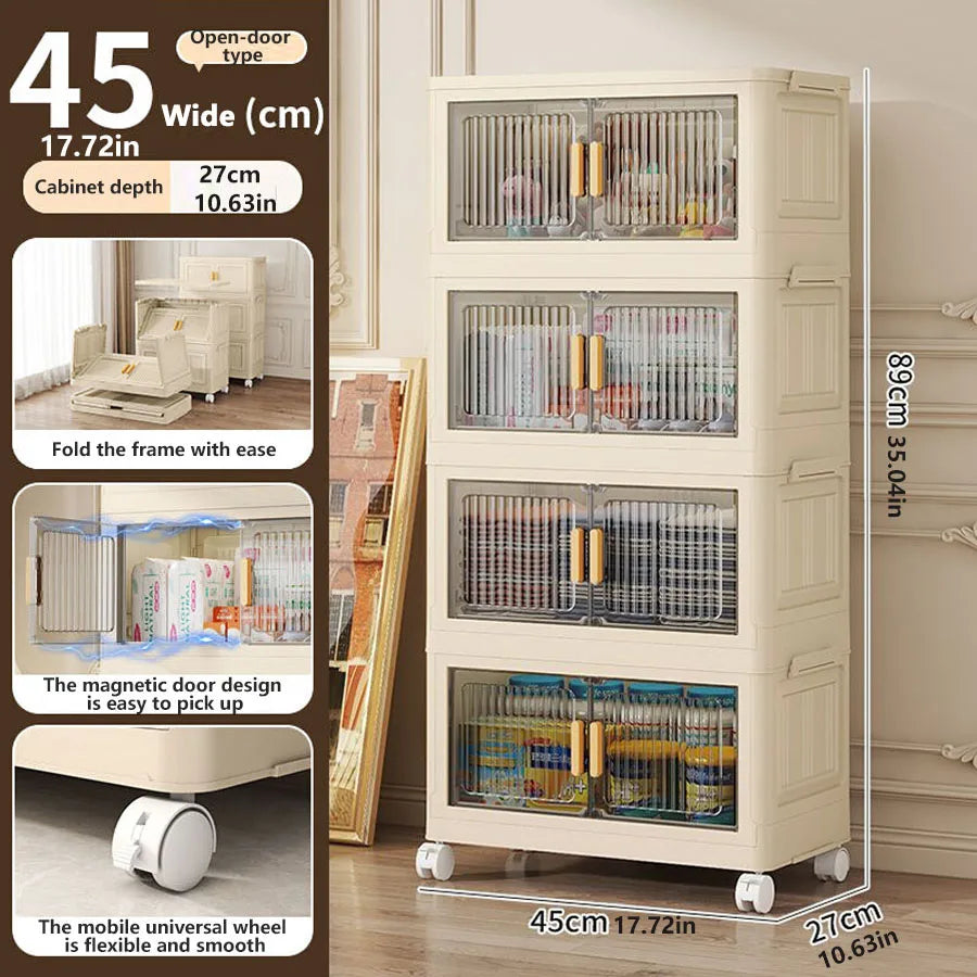 1/2/3/4/5 layers Multifunction Storage Cabinet Foldable Dustproof Wardrobe Easy-to-Install Storage Boxes