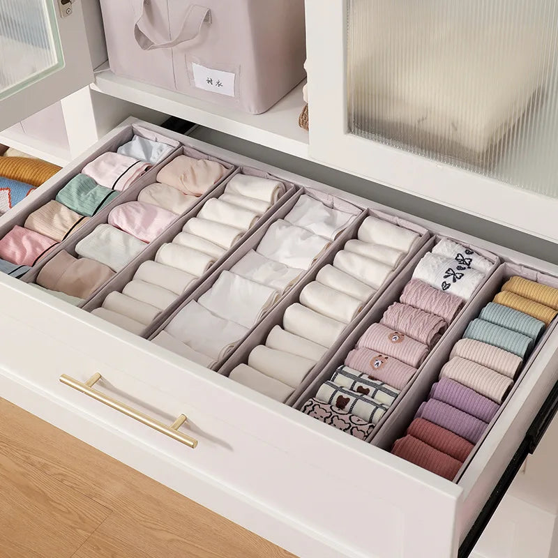 Foldable Underwear Socks Storage Box Panties Storage Boxes Clothes Organizer Cabinets Drawers Bedroom Wardrobe Separator Case