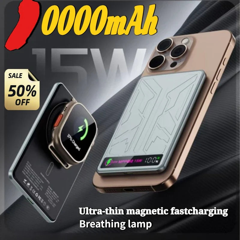 10000mAh CCC 3C Magsafe Power Bank Magnetic Wireless Phone Charger External Battery 20W Fast Charging for IPhone 16 15