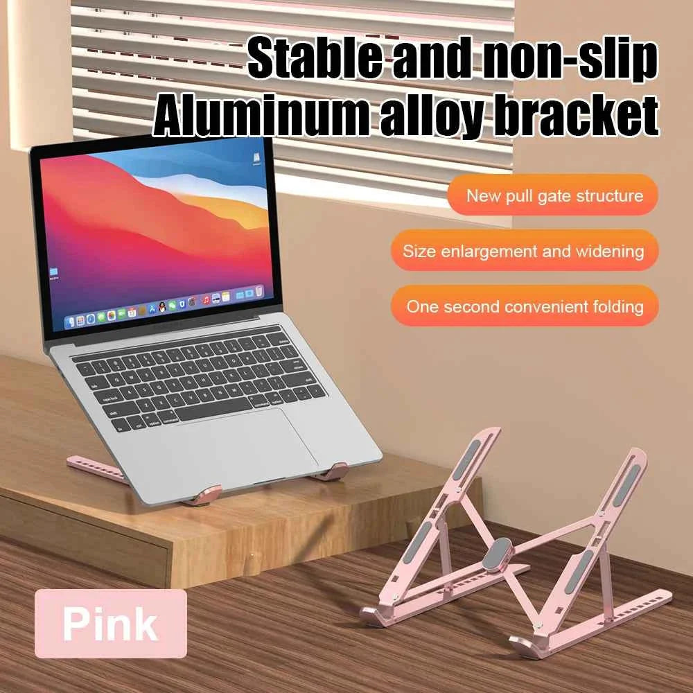 Aluminum Alloy Laptop Holder Stand Adjustable Foldable Portable for Notebook Computer Bracket Lifting Cooling Holder Non-slip