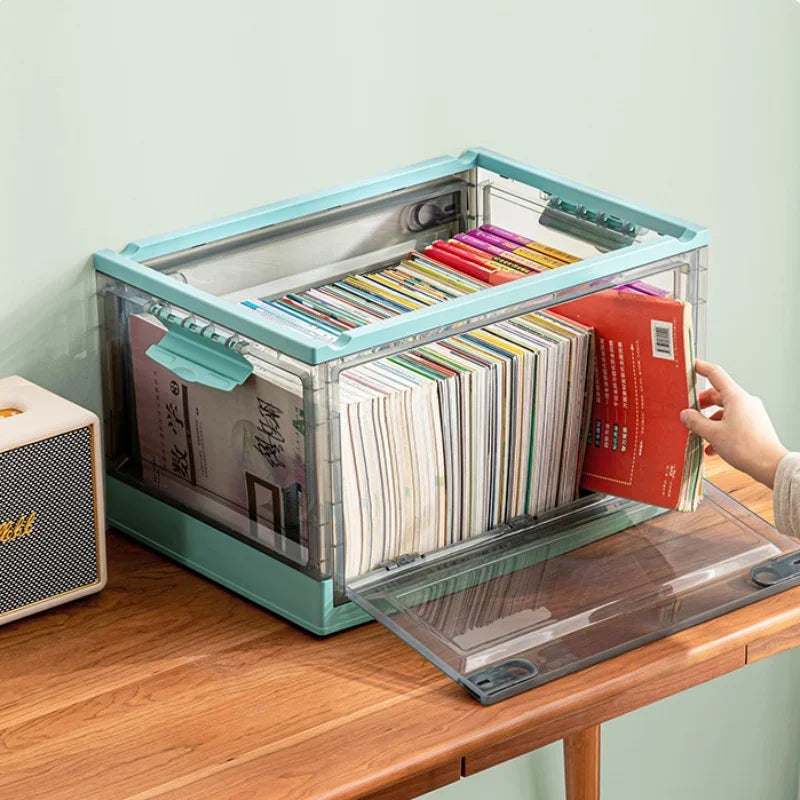 Foldable Storage Trunk Open Storage Box Transparent Storage Bin Home Wardrobe Clothes Organizer Large Capacity Sundries Box