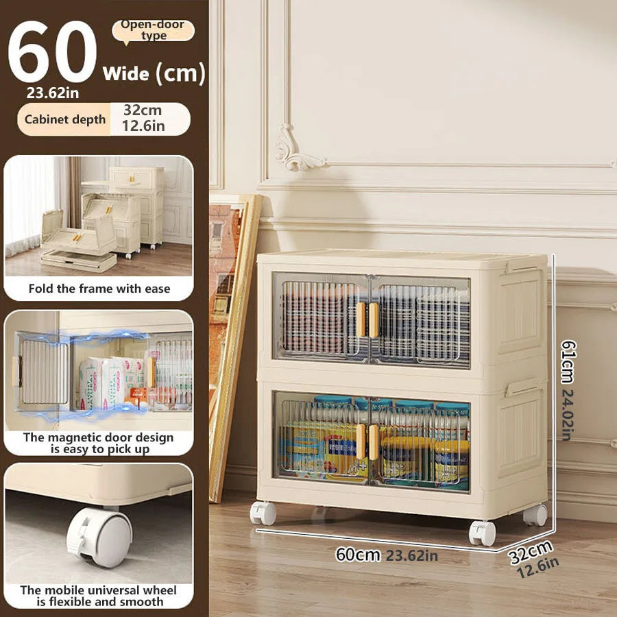 1/2/3/4/5 layers Multifunction Storage Cabinet Foldable Dustproof Wardrobe Easy-to-Install Storage Boxes