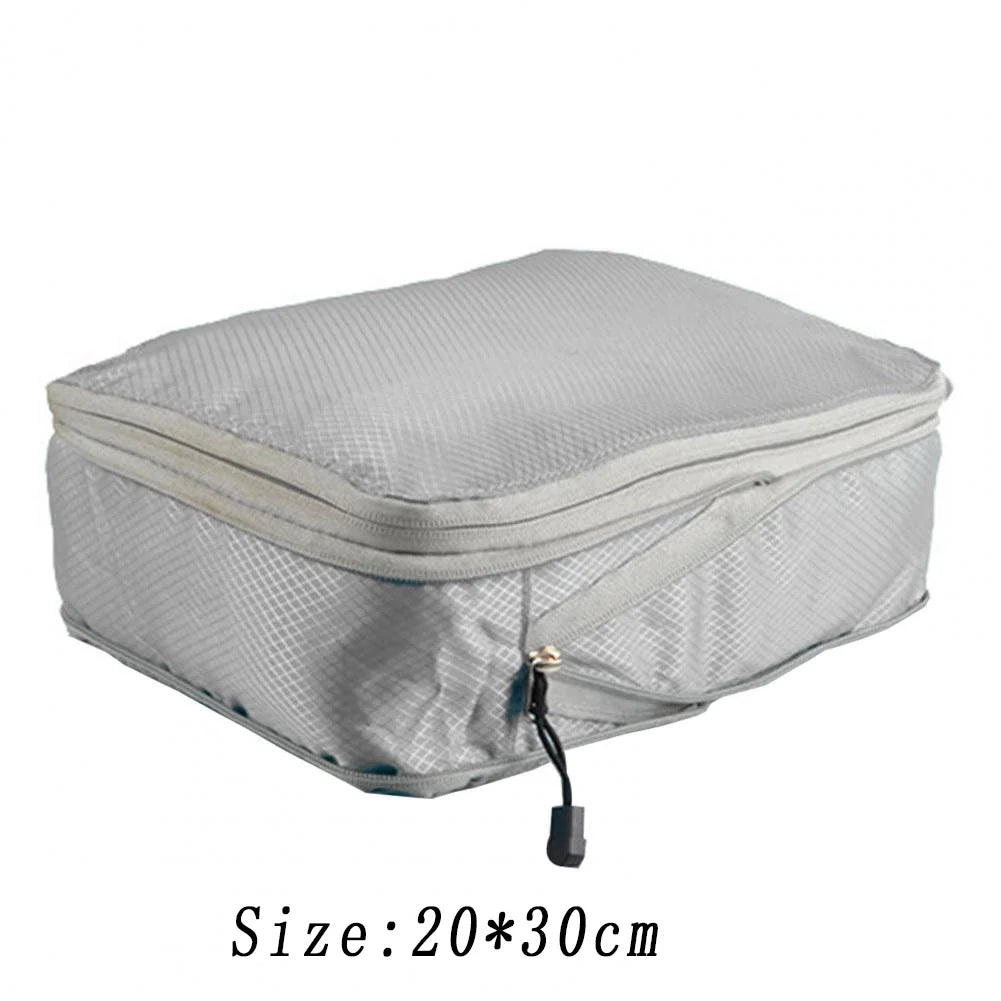 Travel Compression Packing Cubes Suitcase Luggage Organizer Set Zipper Foldable Storage Bag for Clothes Shoes Travel Accessories