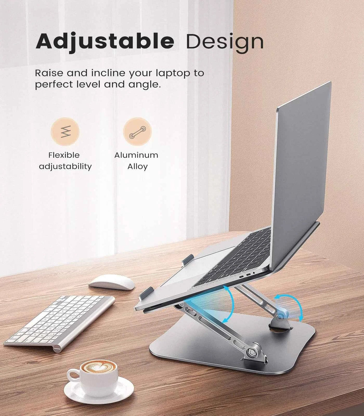 ST01 Portable 11–16-inch Adjustable Laptop Stand Computer Stand Sturdy Aluminum for Desk Foldable Laptop Holder Notebook Tablet
