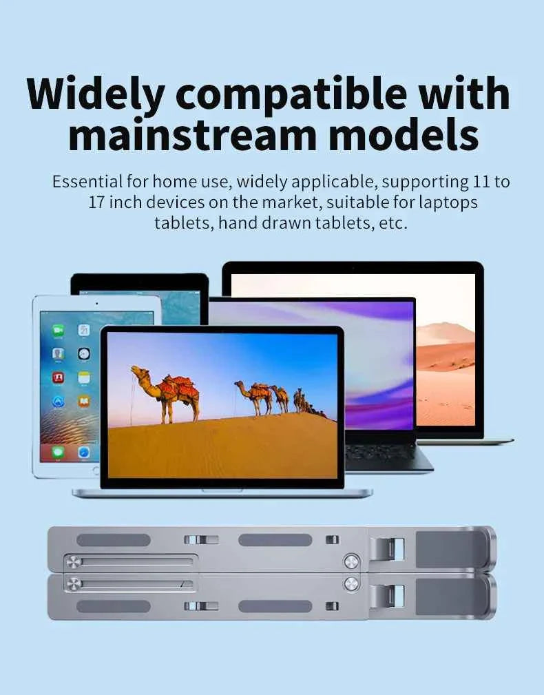 Metal Portable Foldable Laptop Stand Adjustable Notebook Holder Aluminum AD028