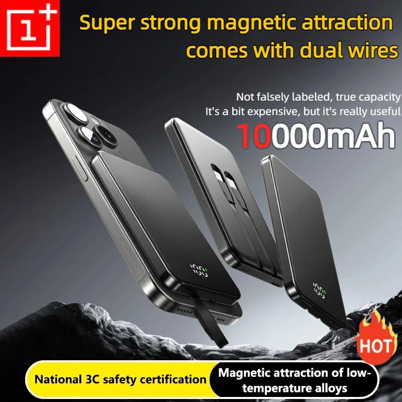 ONEPLUS 10000mAh Wireless Magnetic Power Bank Super Fast Charging Real Large Capacity Portable Battery Charger For iPhone Huawei