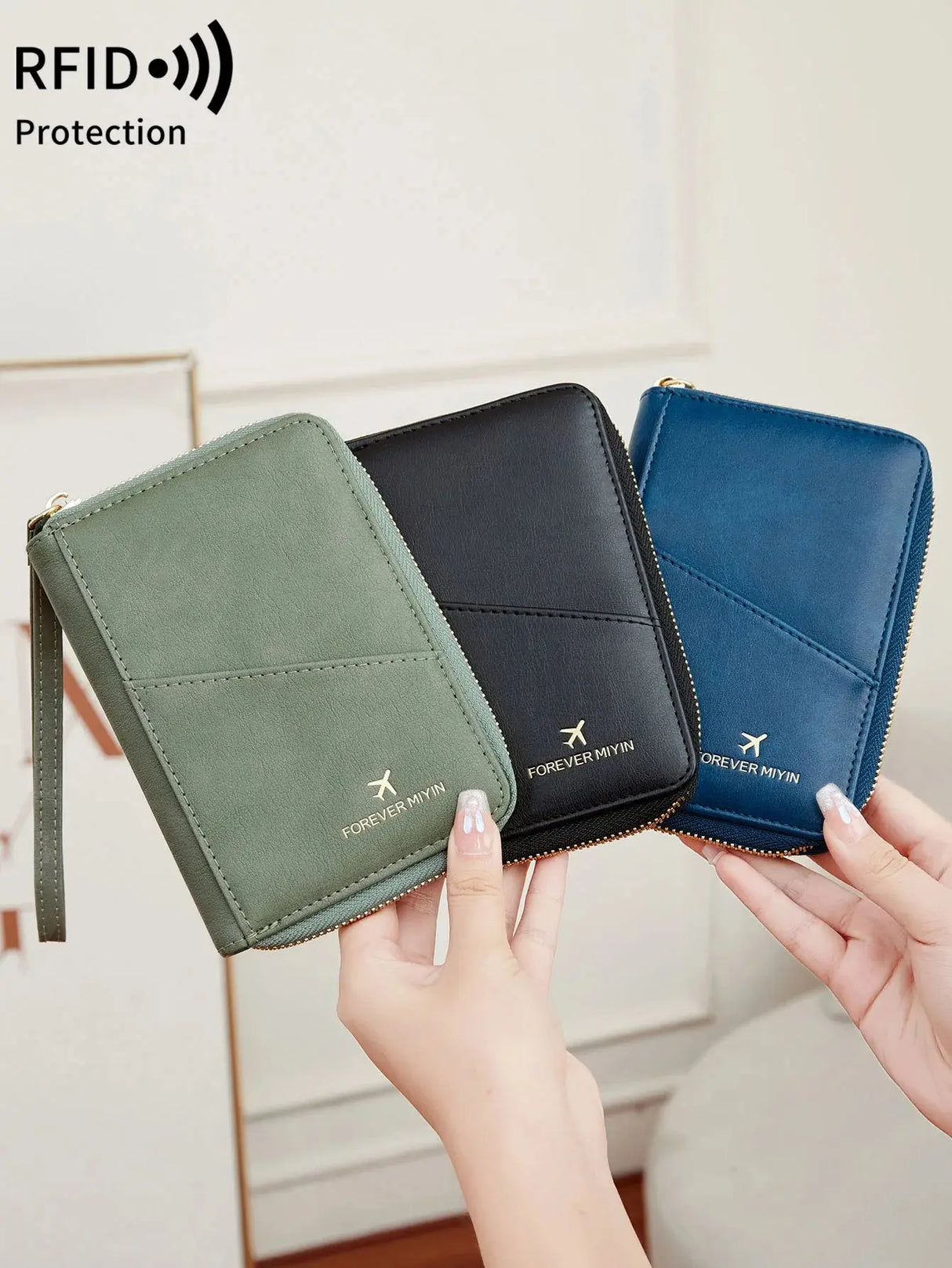 New retro passport bag for men and women RFID fashionablepassport cover multifunctionalPUleather passport clip travelaccessories