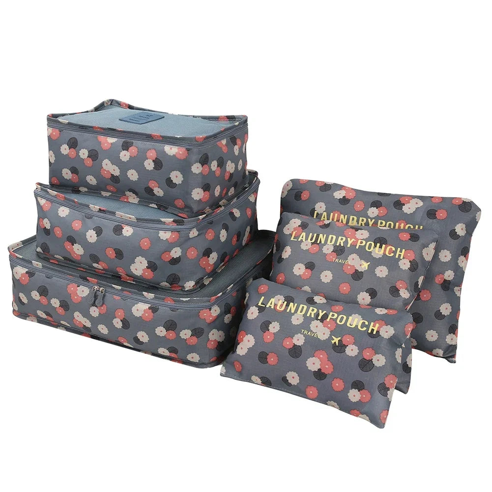 8/7/6 Pieces Set Travel Organizer Storage Bags Suitcase Packing Cubes Set Cases Portable Folding Luggage Clothes Shoe Tidy Pouch