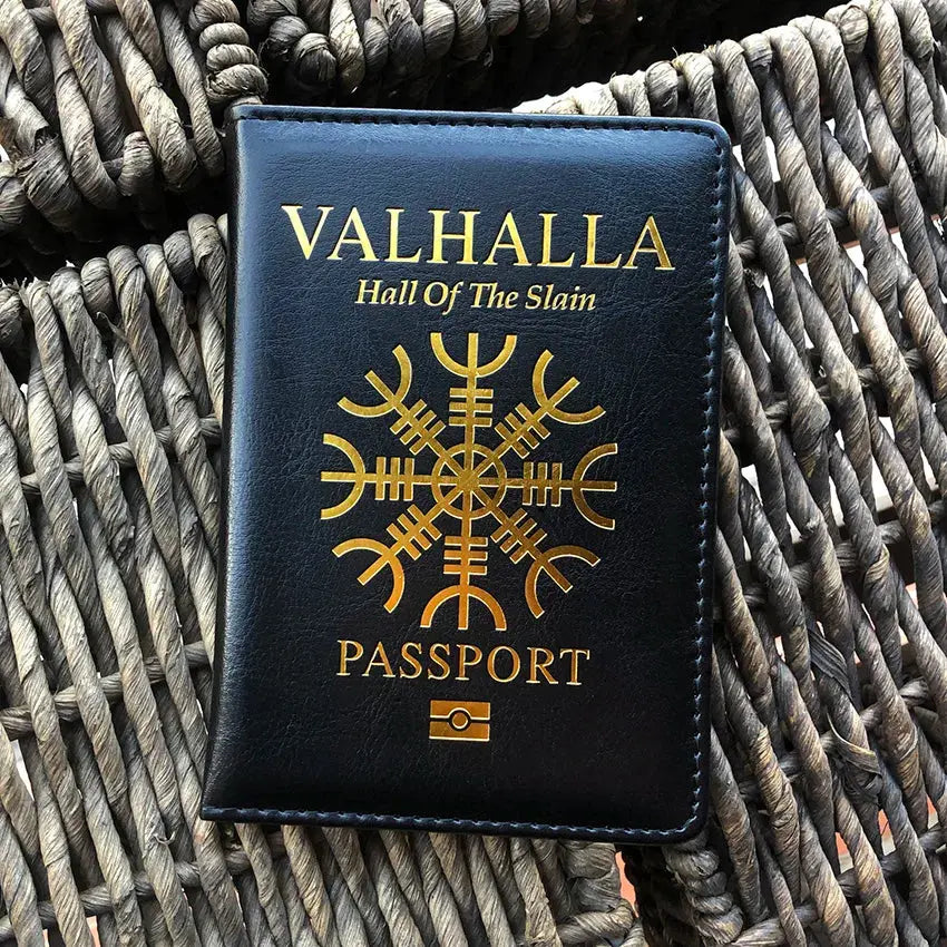 Vikings Valhalla Passport Cover Norse Mythology Passport Holder for Hall of The Slain Passport Cover Travel
