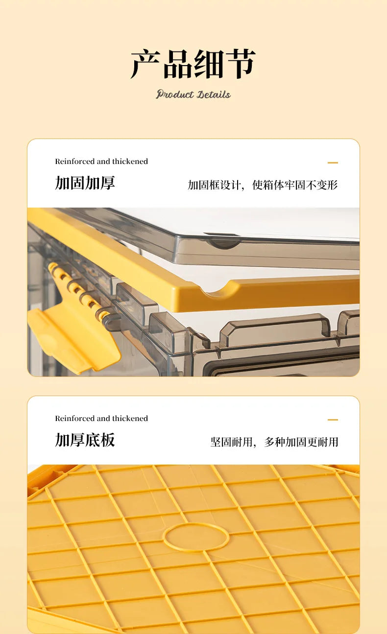 Foldable Storage Trunk Open Storage Box Transparent Storage Bin Home Wardrobe Clothes Organizer Large Capacity Sundries Box