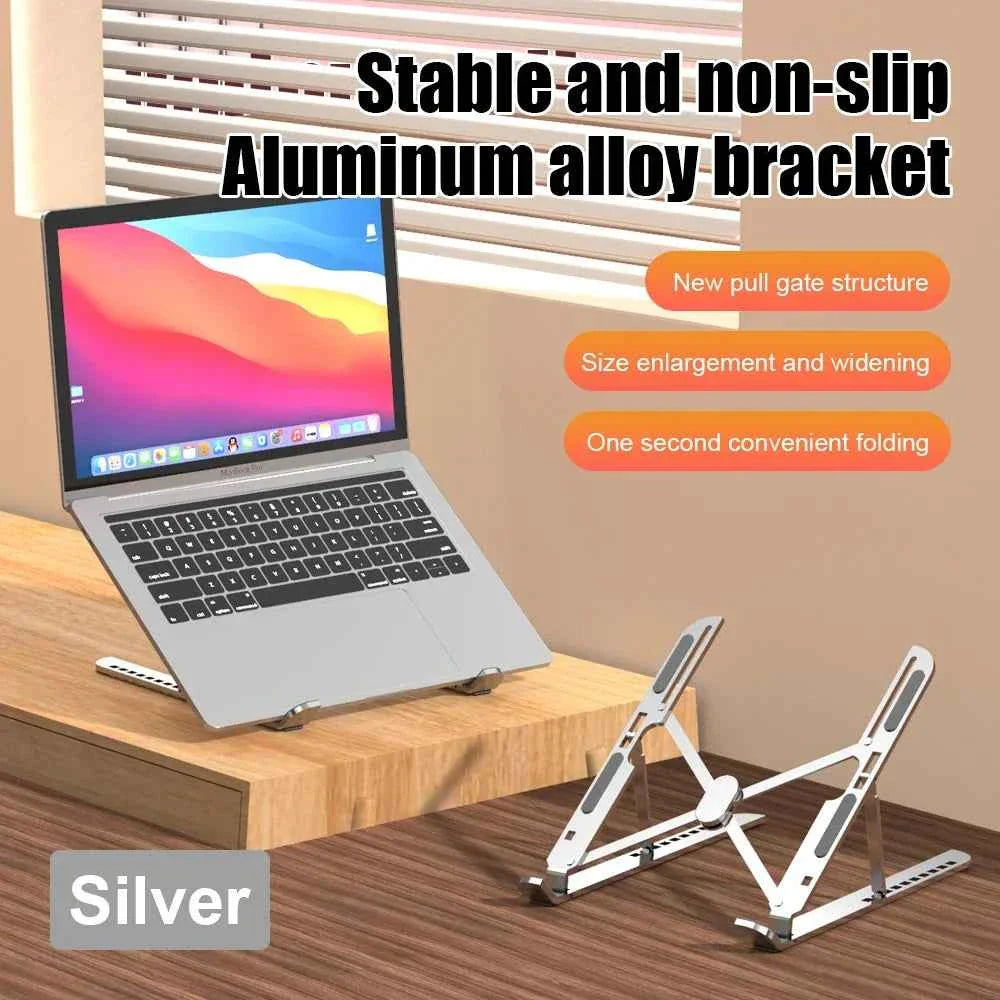 Aluminum Alloy Laptop Holder Stand Adjustable Foldable Portable for Notebook Computer Bracket Lifting Cooling Holder Non-slip
