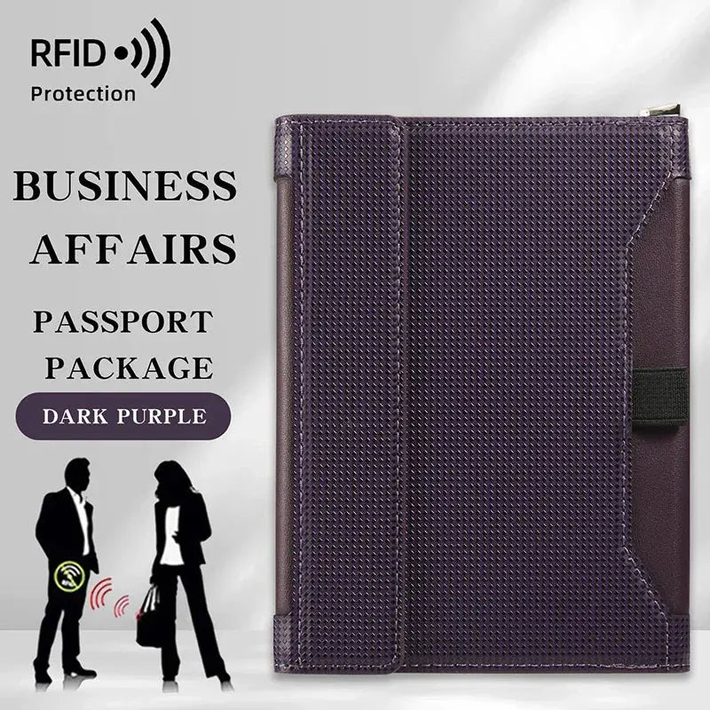 Travel Essentials RFID Blocking Passport Holder Multifunctional Large Capacity Passport Cover Gifts Business Travel Card Case