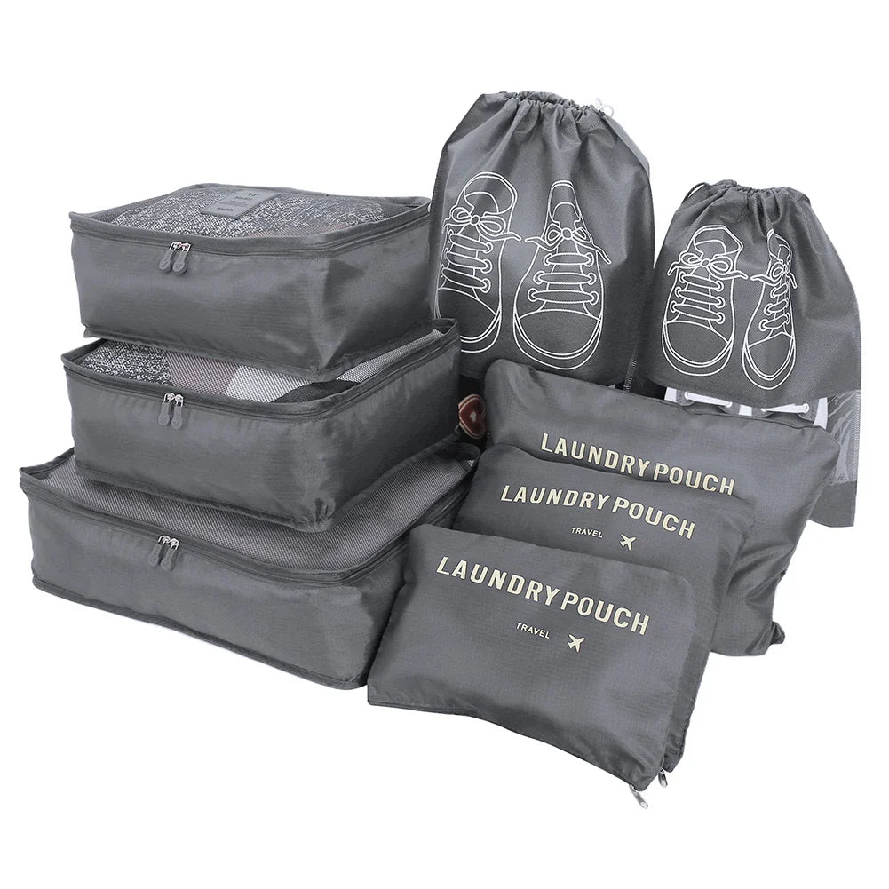 8/7/6 Pieces Set Travel Organizer Storage Bags Suitcase Packing Cubes Set Cases Portable Folding Luggage Clothes Shoe Tidy Pouch