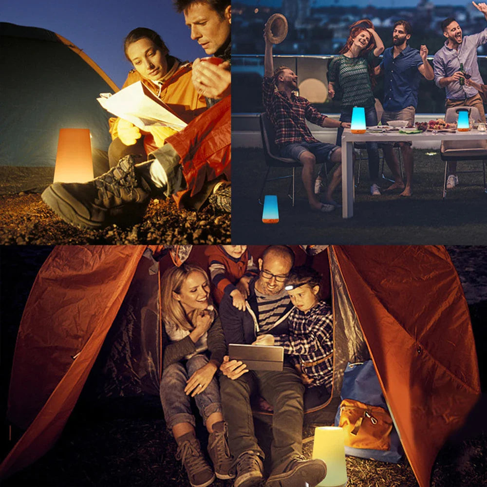 13 Color LED Changing Night Light RGB Remote Control Touch Dimmable Lamp Portable Table Bedside Lamp USB Rechargeable Night Lamp