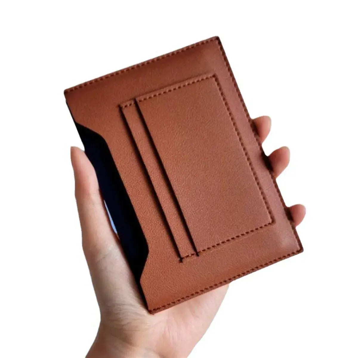 PU Leather Passport Holder Simplistic Portable Travel Document Card Case Storage Bag for International Trips