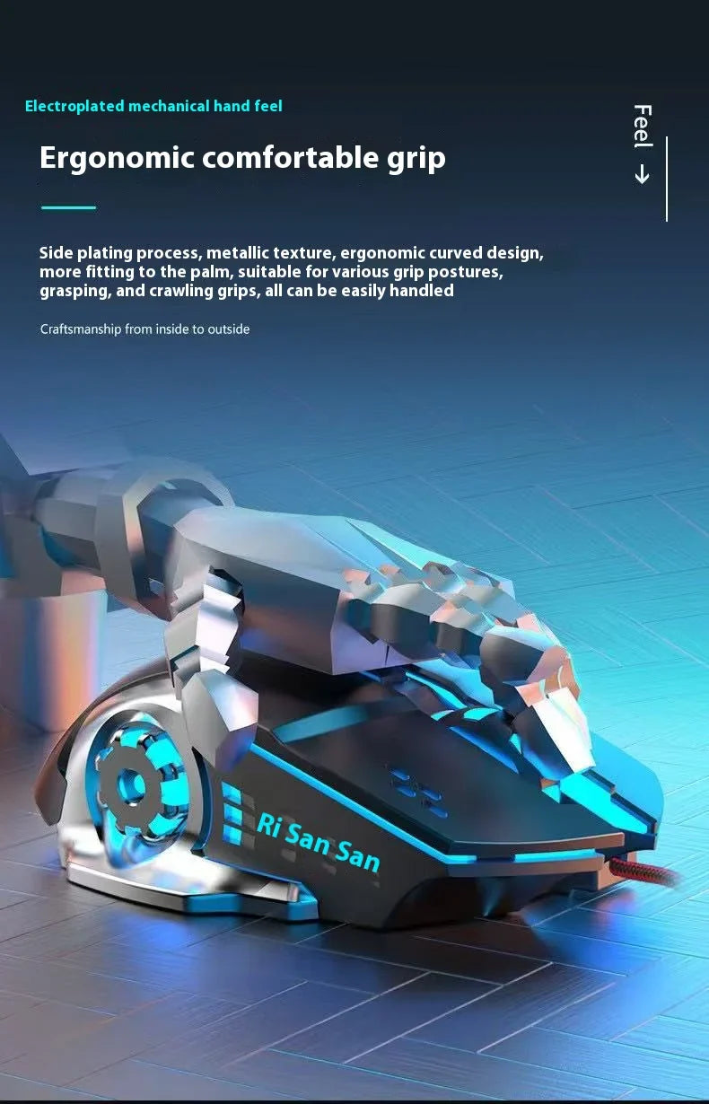 Rechargeable Wireless Mouse Gaming Computer Silent Bluetooth Mouse USB Mechanical E-Sports Backlight PC Gamer Mouse For Computer