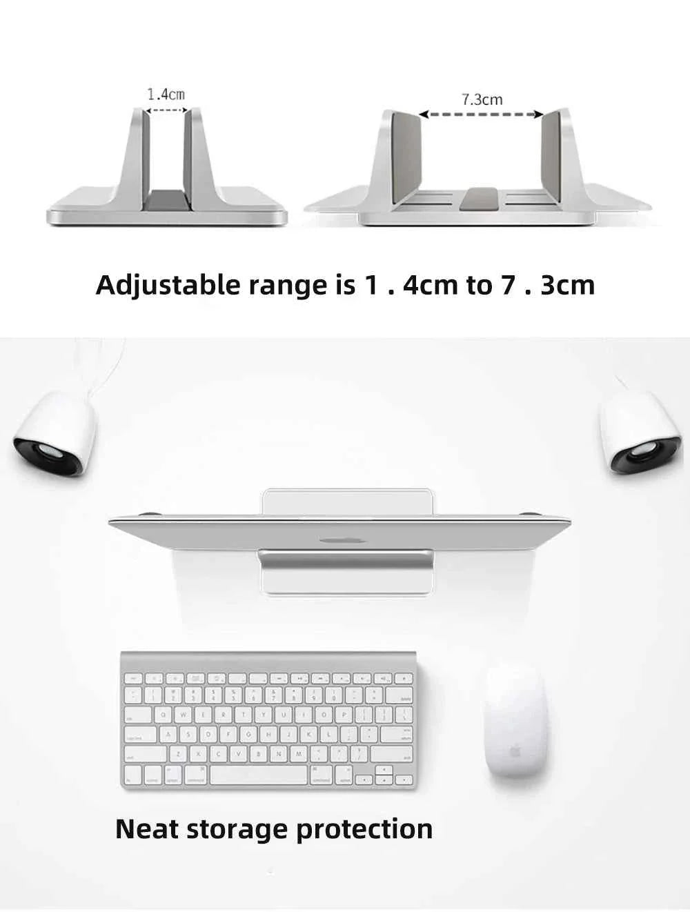 Vertical Laptop Stand Holder Foldable Aluminum Notebook Stand Laptop Tablet Stand Support For Macbook Air Pro PC 13-17 inch
