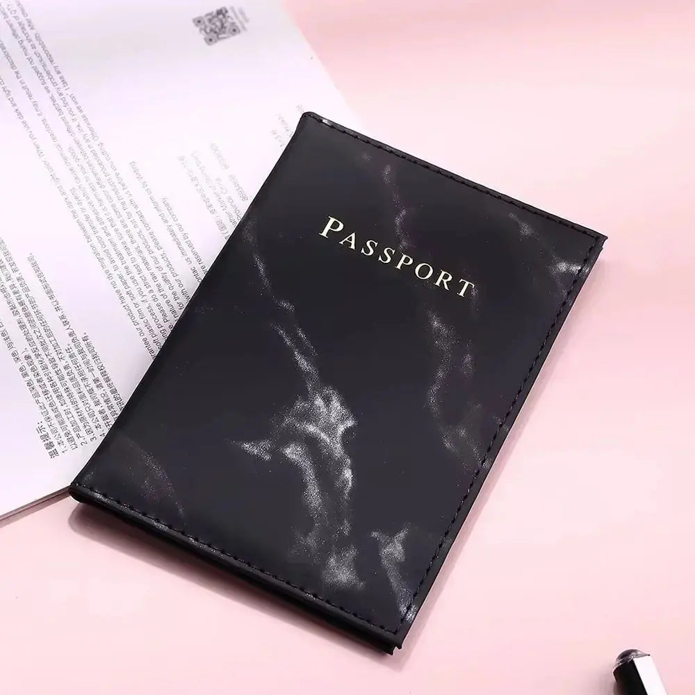 Travel Passport Holder Marble Pattern Passport Covers Passport Cover Flight Ticket Clip ID Credit Card Holder Travel Accessories