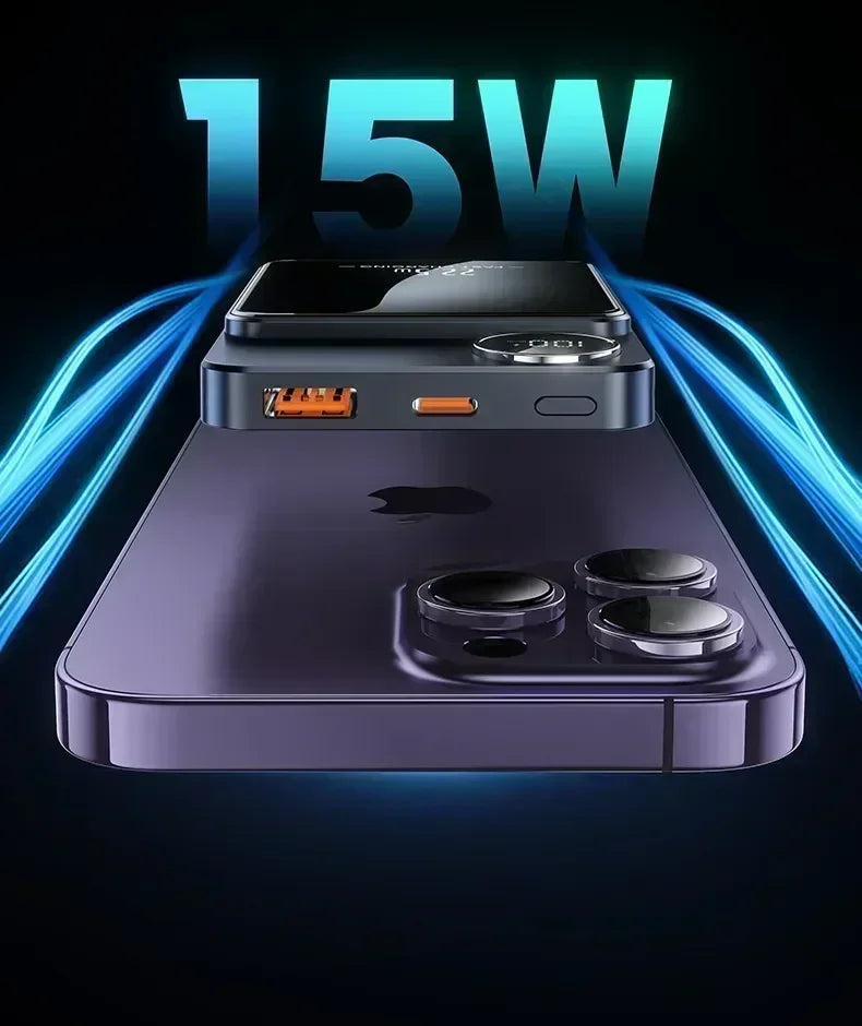 30000mAh MagSafe Power Bank - 15W Magnetic Wireless Charger with PD Fast Charge for iPhone 15/14/13 (Qi-Certified for Android)