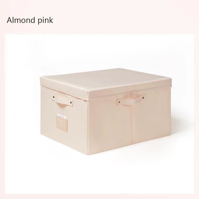 Fabric Foldable Storage Box With Lid Organizer For Clothes Large Capacity Quilt Blanket Toy Storage Closet Wardrobe Organizer