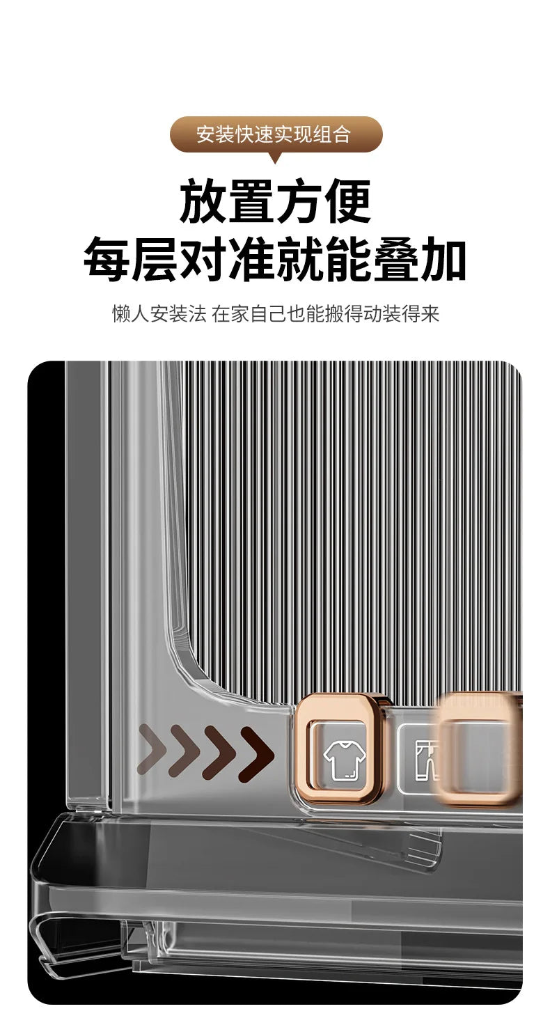 Large Capacity Foldable Storage Box Plastic Clothes Organizer Transparent Home Storage Trunk for Clothes Sundries Organizer