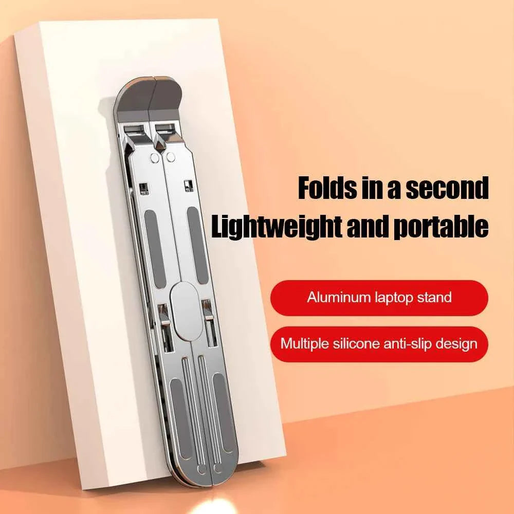 Aluminum Alloy Laptop Holder Stand Adjustable Foldable Portable for Notebook Computer Bracket Lifting Cooling Holder Non-slip