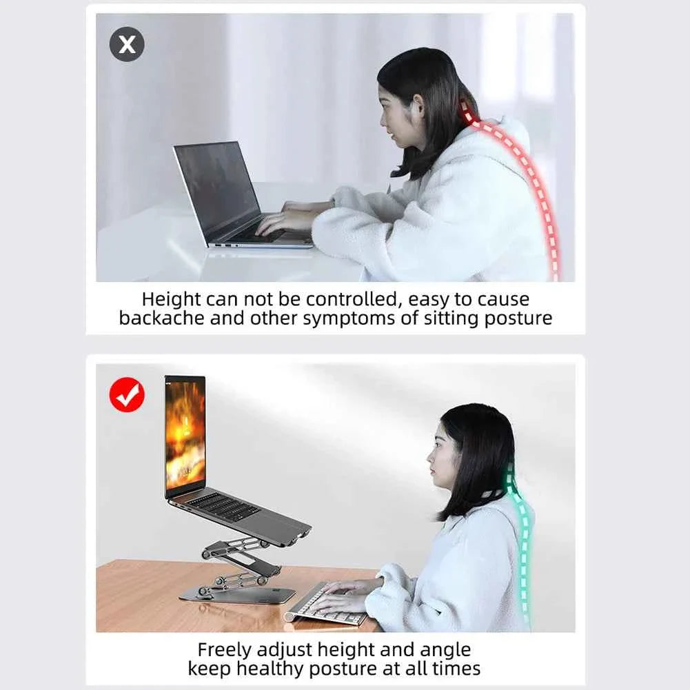 Adjustable Laptop Stand Aluminium Foldable Laptop Holder Portable Notebook Tablet Stand Cooling Support For MacBook Air Pro ipad