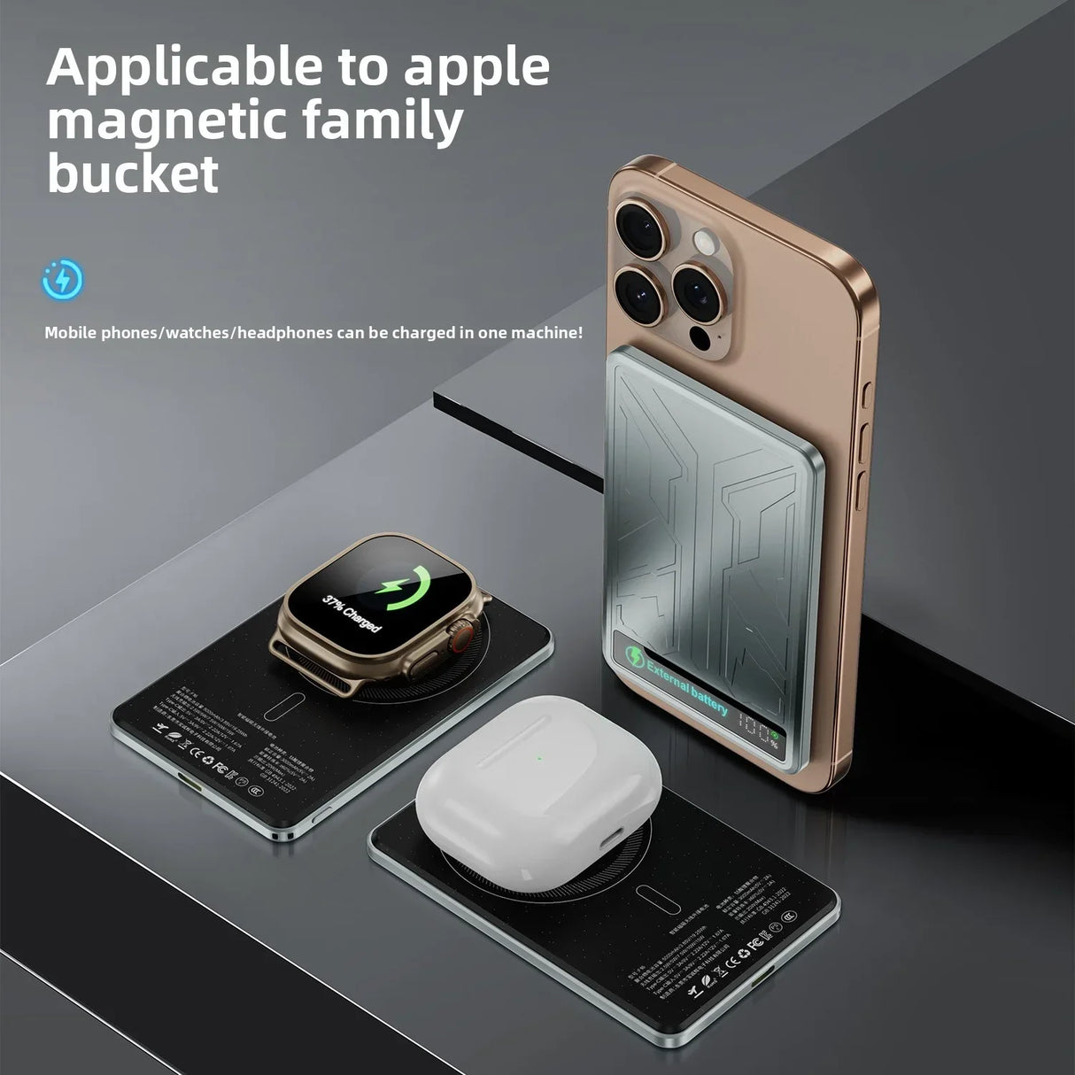 10000mAh CCC 3C Magsafe Power Bank Magnetic Wireless Phone Charger External Battery 20W Fast Charging for IPhone 16 15