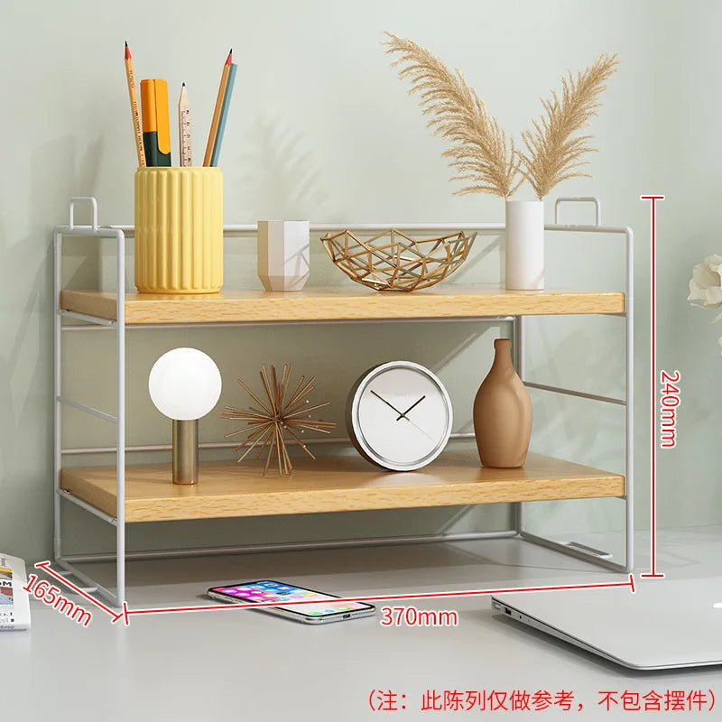 Adjustable Cosmetic Storage Shelf Desktop Organizer Kitchen Storage Rack Office Multi-Layer Dormitory Table Shelf Small Bookshel