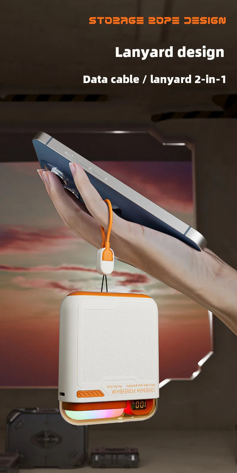 10000mAh Wireless Power Bank with Stand USB C Cable PD20W Fast Charging Magnetic External Spare Battery for IPhone Samsung Xiaom