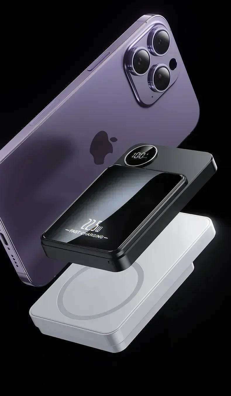 30000mAh MagSafe Power Bank - 15W Magnetic Wireless Charger with PD Fast Charge for iPhone 15/14/13 (Qi-Certified for Android)