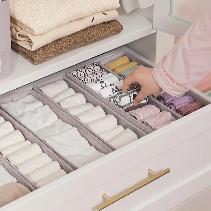 Foldable Underwear Socks Storage Box Panties Storage Boxes Clothes Organizer Cabinets Drawers Bedroom Wardrobe Separator Case