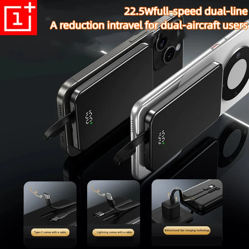 ONEPLUS 10000mAh Wireless Magnetic Power Bank Super Fast Charging Real Large Capacity Portable Battery Charger For iPhone Huawei