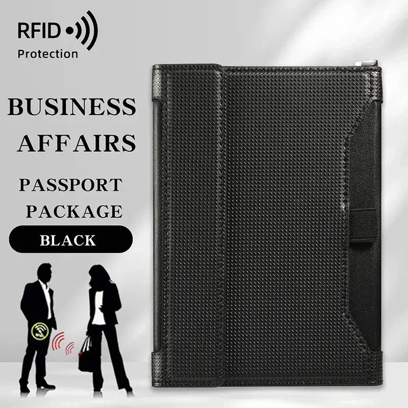 Travel Essentials RFID Blocking Passport Holder Multifunctional Large Capacity Passport Cover Gifts Business Travel Card Case