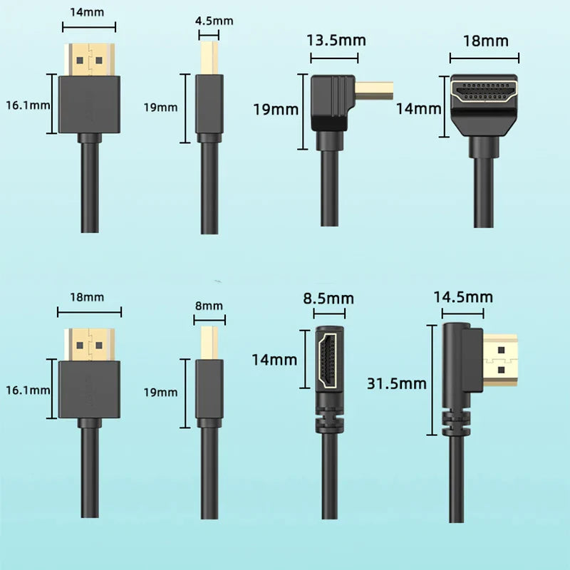 90 Degree HDMI 2.0 Cable - Graphene Enhanced for Space-Saving Installations | 8K, 3D & High Refresh Rate Aux Cable Hdmi Cable