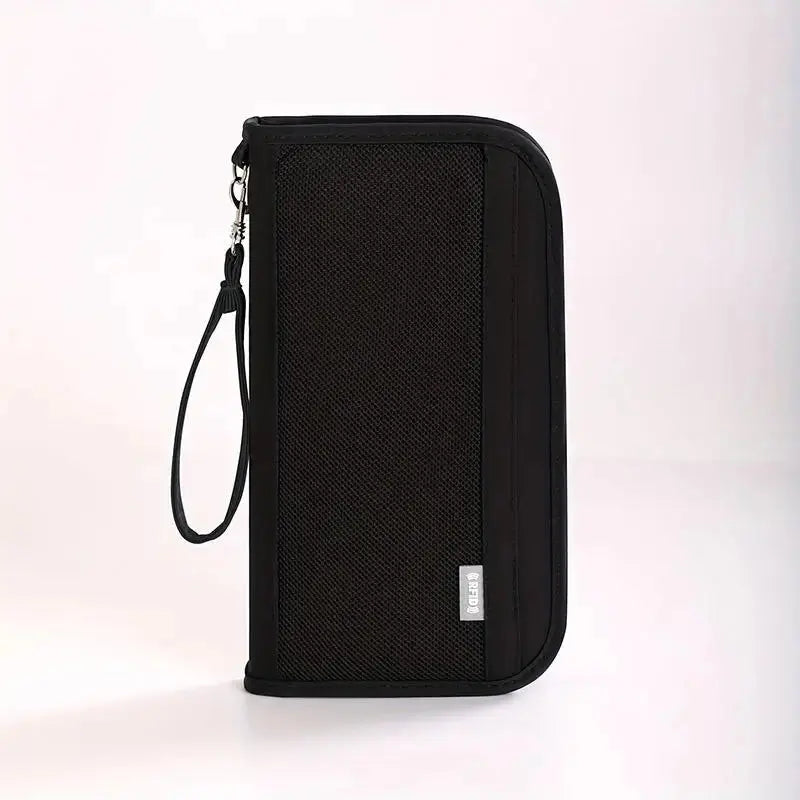 Boarding Passport Ticket Organizer - Secure passport wallet with multiple card slots and quick scan ID, RFID blocking-tan