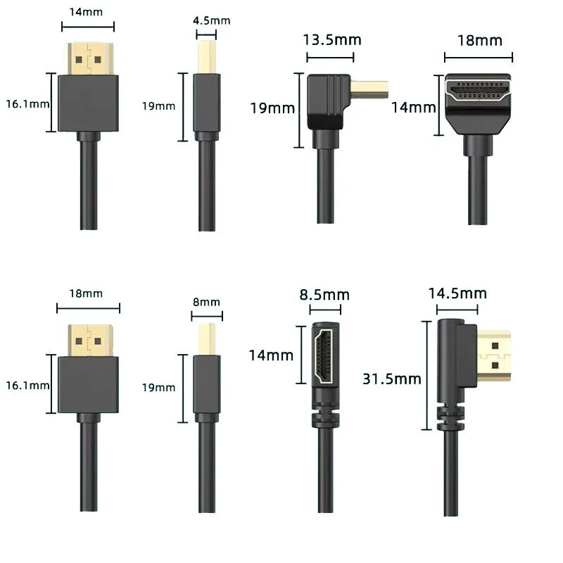 90 Degree HDMI 2.0 Cable - Graphene Enhanced for Space-Saving Installations | 8K, 3D & High Refresh Rate Aux Cable Hdmi Cable