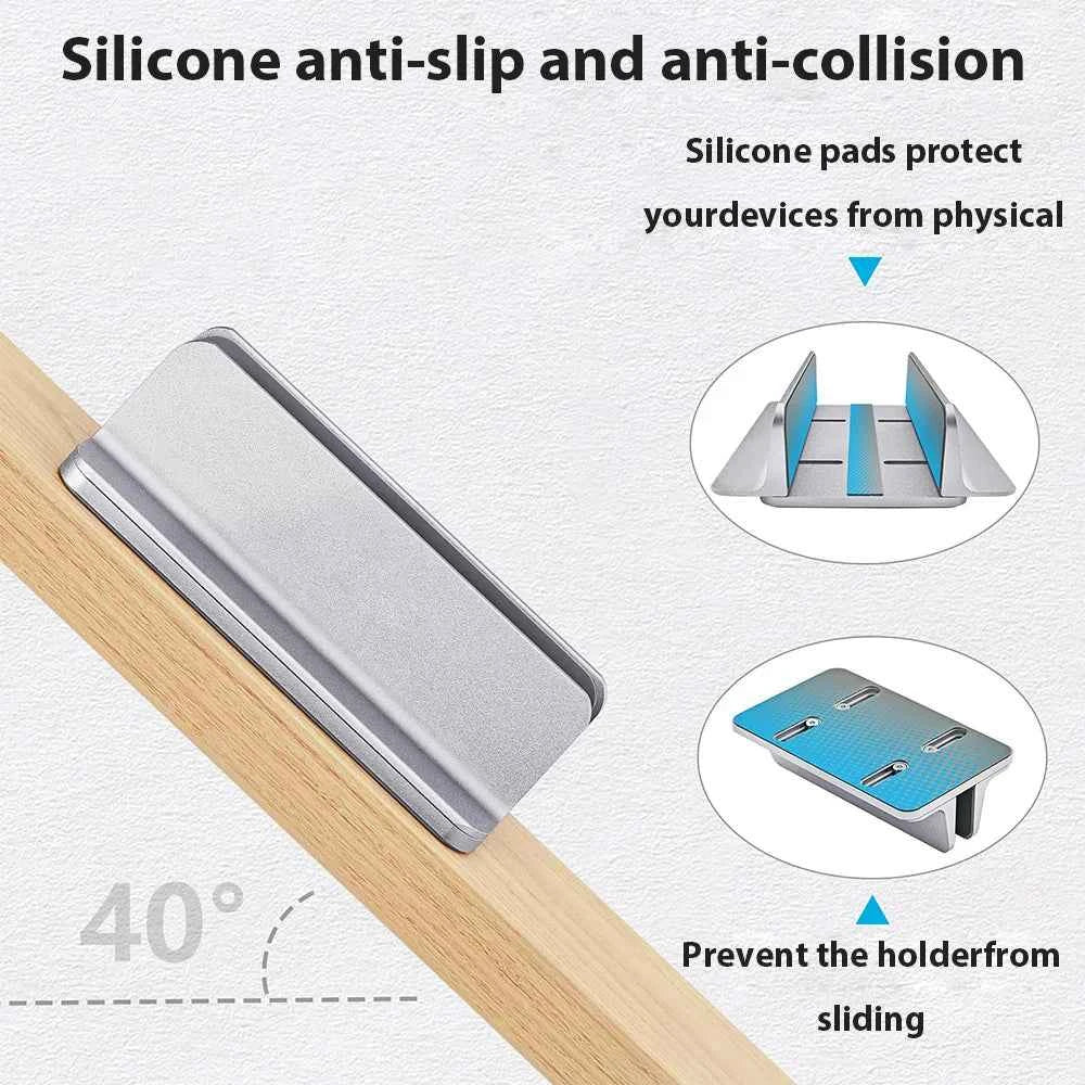 Vertical Laptop Stand For Macbook Air Pro 13 15 16 Desktop Aluminum Stand With Adjustable Dock Size For Notebook Computer Stand