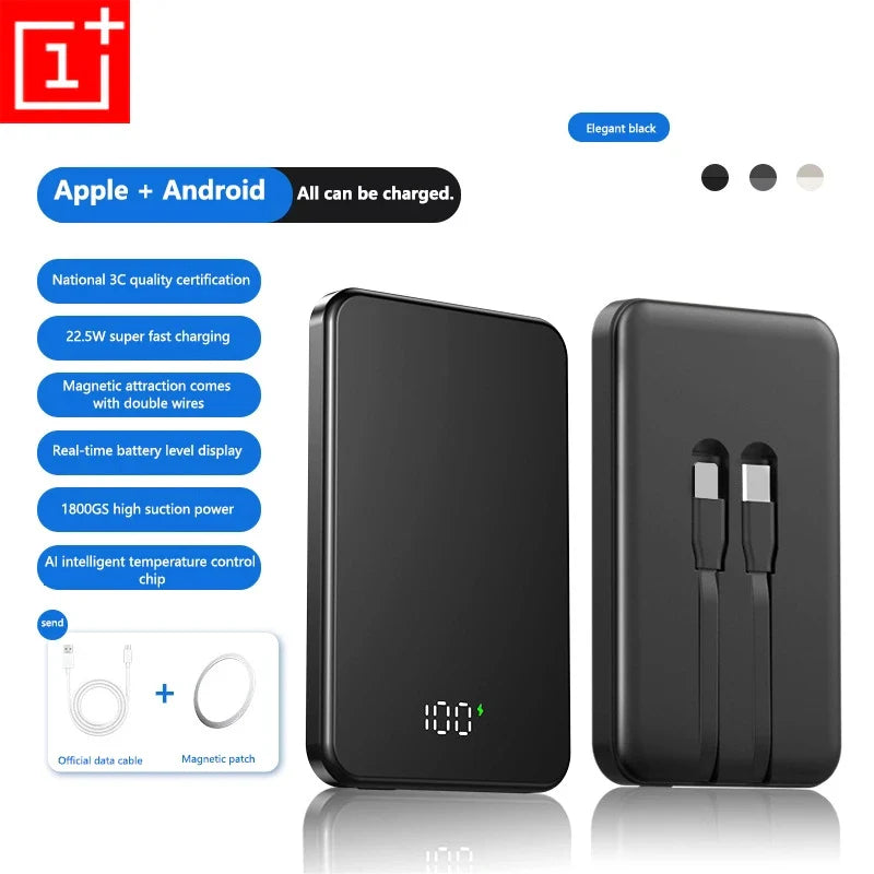 ONEPLUS 10000mAh Wireless Magnetic Power Bank Super Fast Charging Real Large Capacity Portable Battery Charger For iPhone Huawei