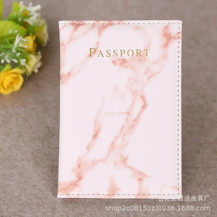 Travel Passport Holder Marble Pattern Passport Covers Passport Cover Flight Ticket Clip ID Credit Card Holder Travel Accessories