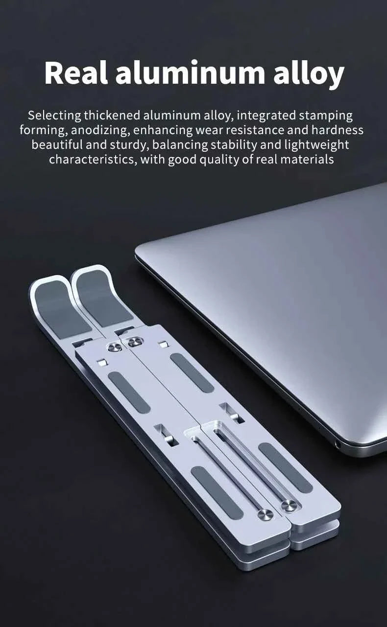 Metal Portable Foldable Laptop Stand Adjustable Notebook Holder Aluminum AD028