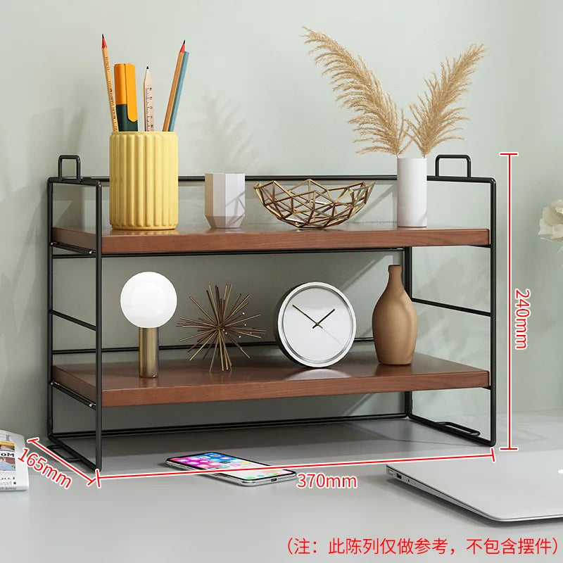 Adjustable Cosmetic Storage Shelf Desktop Organizer Kitchen Storage Rack Office Multi-Layer Dormitory Table Shelf Small Bookshel