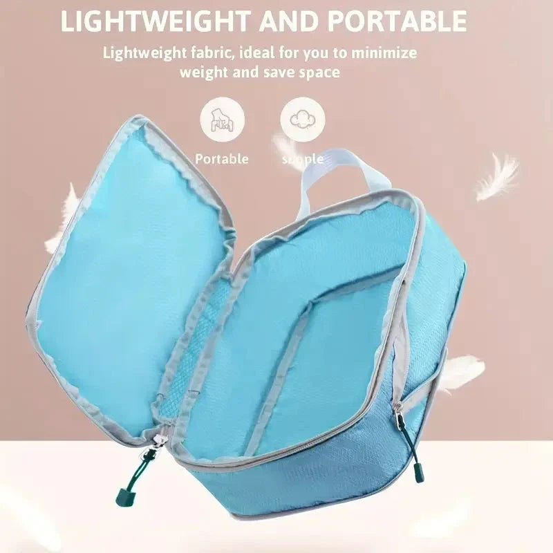 Travel Compression Packing Cubes Suitcase Luggage Organizer Set Zipper Foldable Storage Bag for Clothes Shoes Travel Accessories