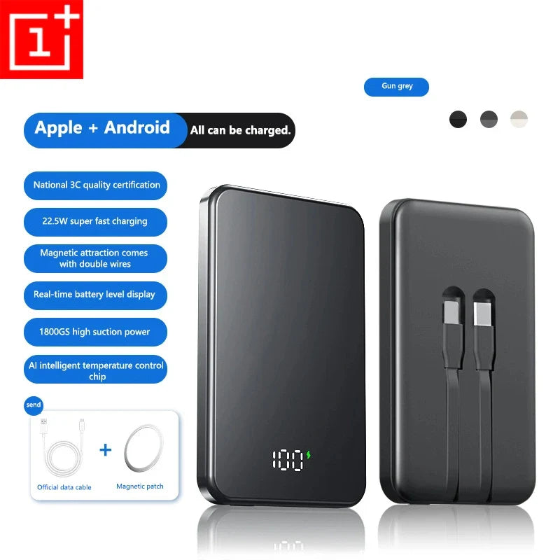 ONEPLUS 10000mAh Wireless Magnetic Power Bank Super Fast Charging Real Large Capacity Portable Battery Charger For iPhone Huawei