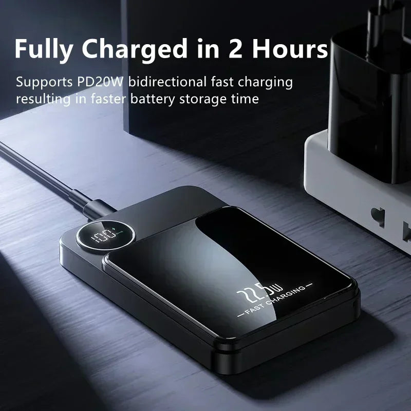 30000mAh MagSafe Power Bank - 15W Magnetic Wireless Charger with PD Fast Charge for iPhone 15/14/13 (Qi-Certified for Android)