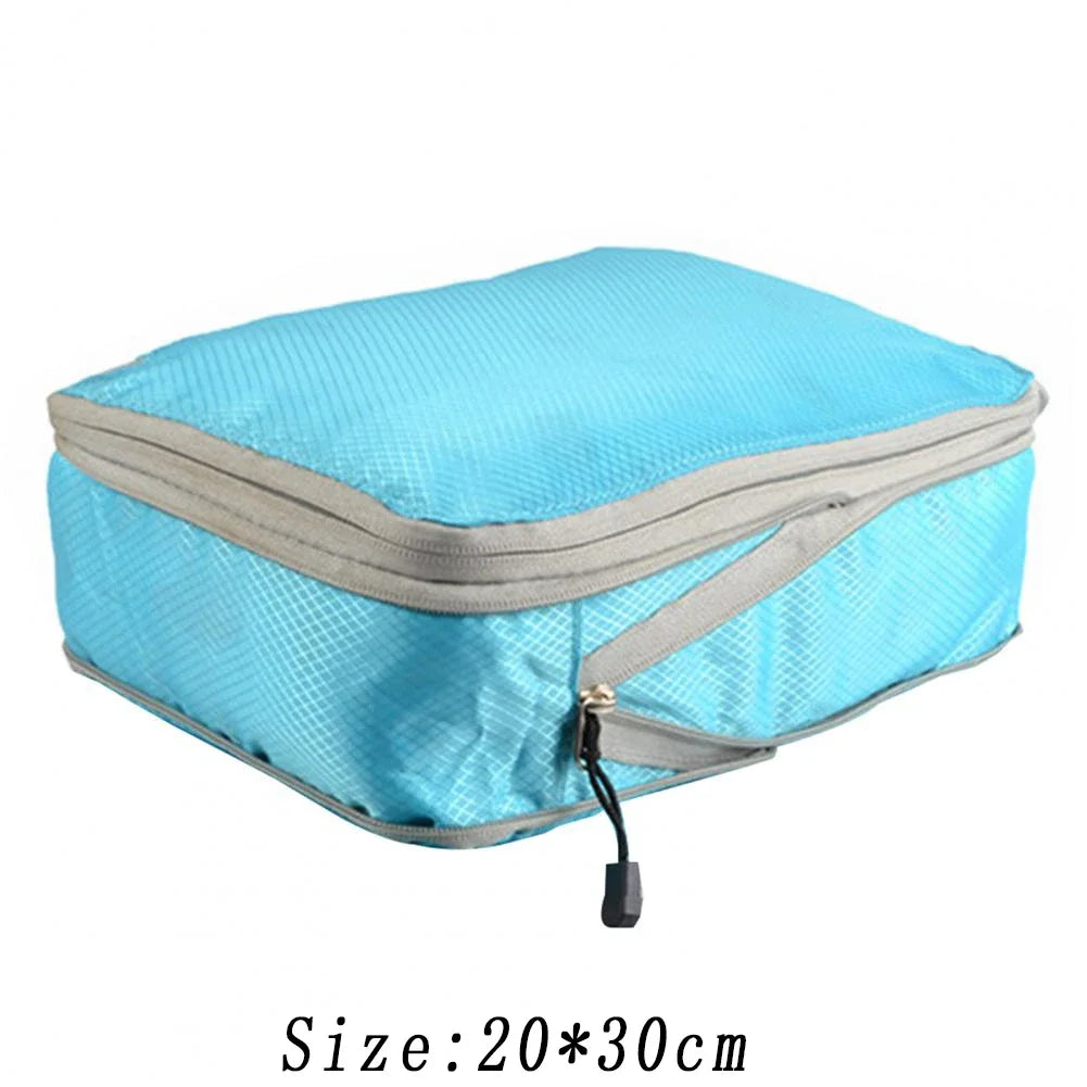 Travel Compression Packing Cubes Suitcase Luggage Organizer Set Zipper Foldable Storage Bag for Clothes Shoes Travel Accessories