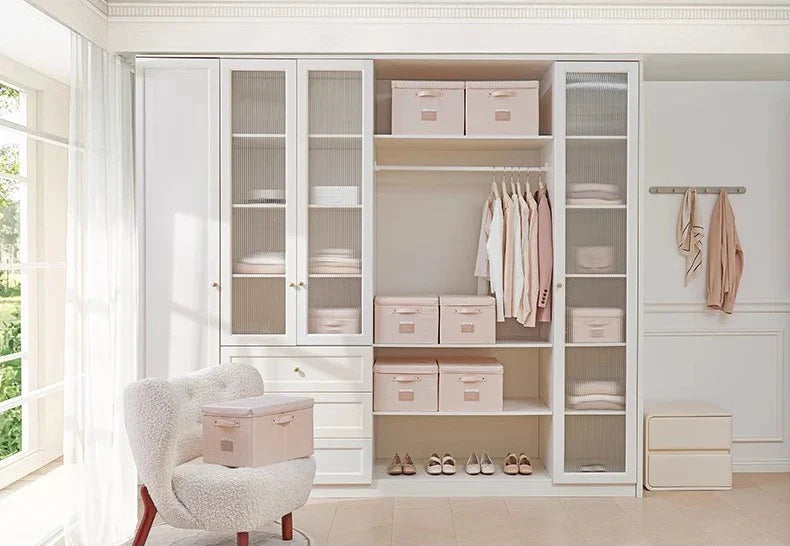 Fabric Foldable Storage Box With Lid Organizer For Clothes Large Capacity Quilt Blanket Toy Storage Closet Wardrobe Organizer