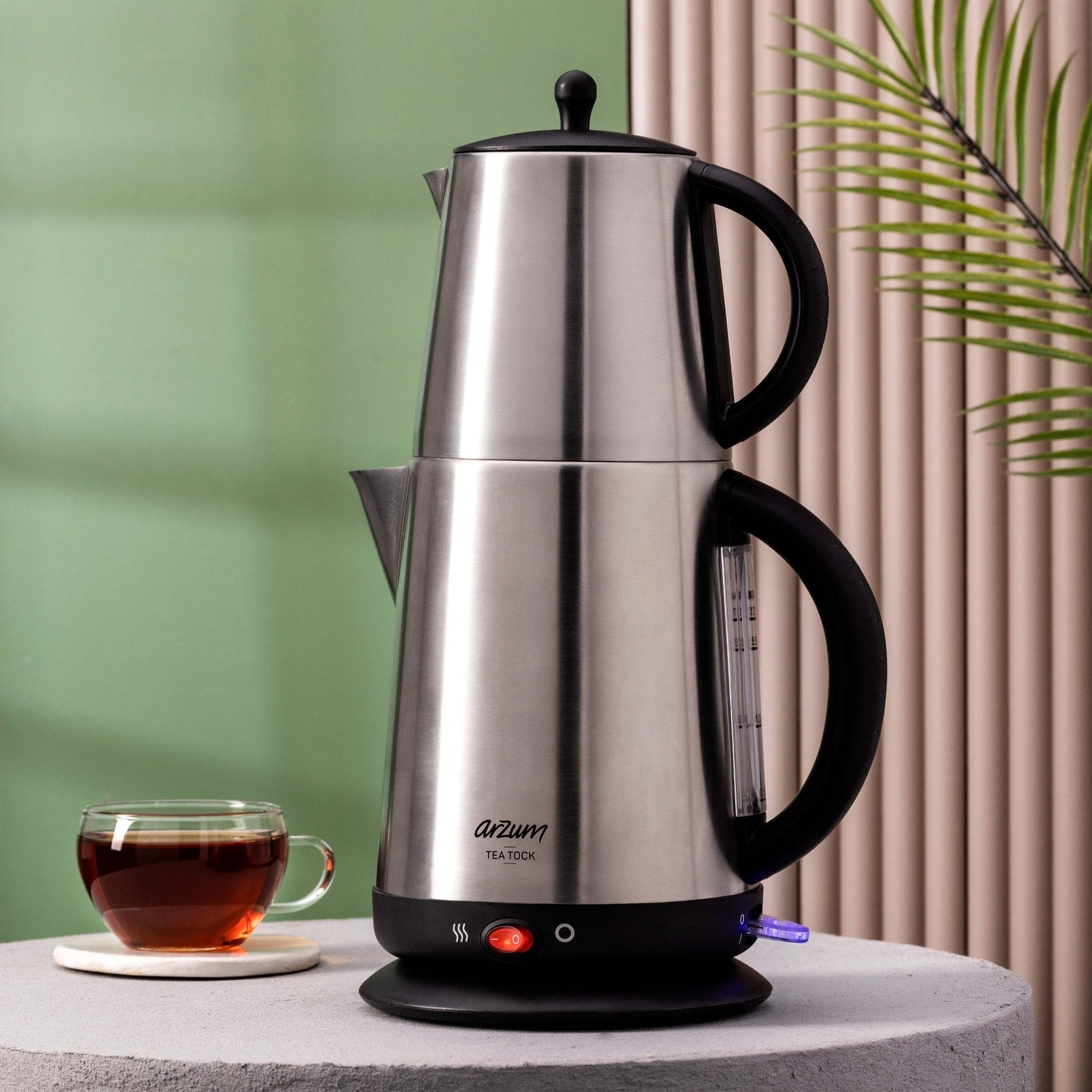 Arzum Tea Tock Electric Turkish Tea Maker, Stainless Steel, 2200W