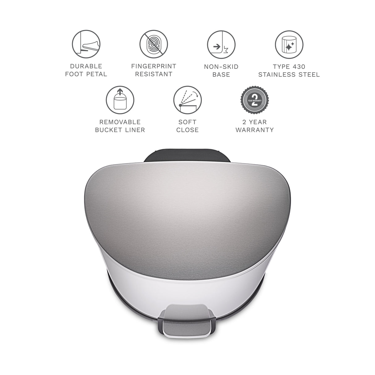 Step-On Trash Can 13.2 Gallon, D Shaped | SOT-50-3