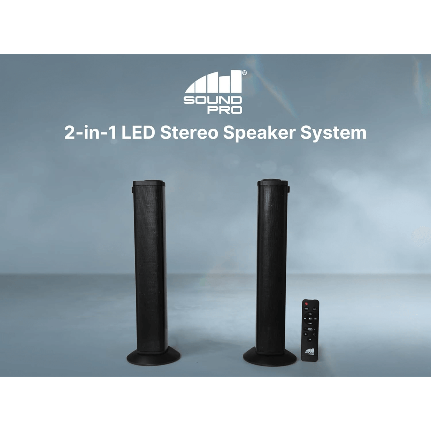 SoundPro 2-in-1 LED BT Stereo Speaker System with RGB Lighting Effects